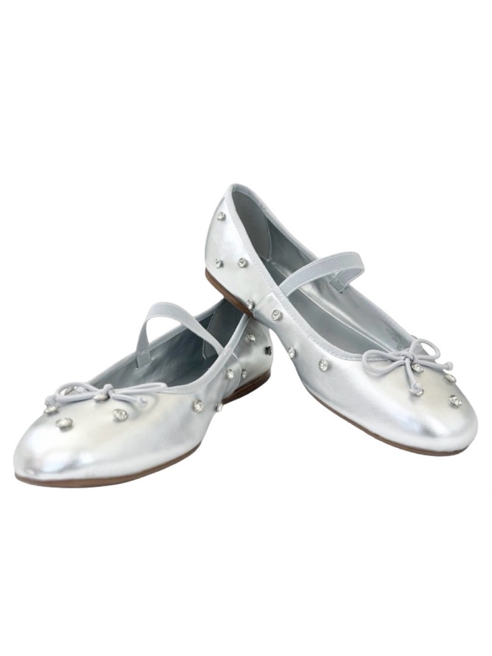 Bandolino Prity Ballet Flats Sliver Metallic 9 NEW